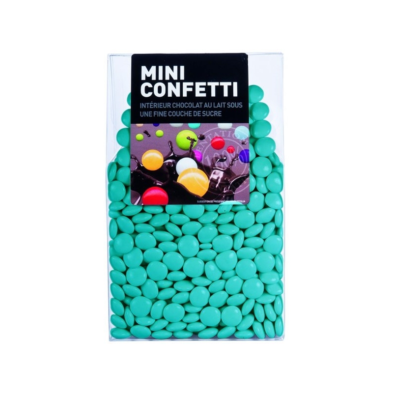 Dragées au chocolat couleur turquoise "Mini Confetti" - 200 gr