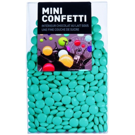 Dragées au chocolat couleur turquoise "Mini Confetti" - 200 gr