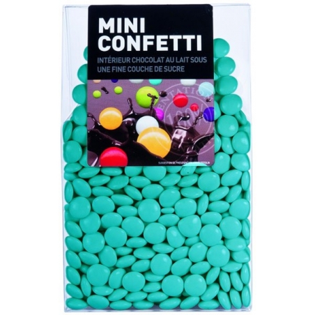 Dragées au chocolat couleur turquoise "Mini Confetti" - 200 gr Dragées au chocolat couleur turquoise "Mini Confetti" - 200 gr
