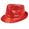 Chapeau borsalino disco rouge à paillettes - FA039A