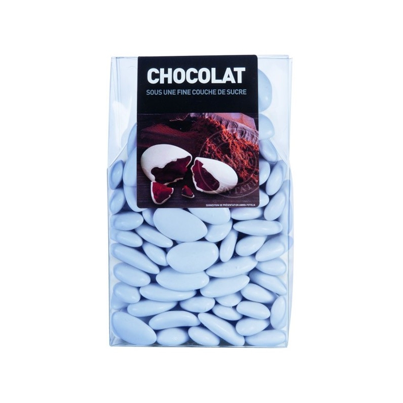 Dragées au chocolat couleur bleu ciel - 500 gr