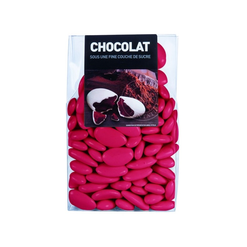 Dragées au chocolat couleur framboise - 500 gr