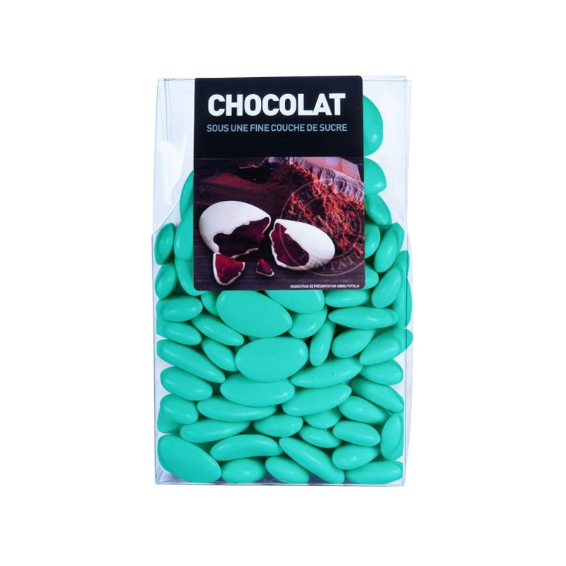 Dragées au chocolat couleur turquoise - 500 gr