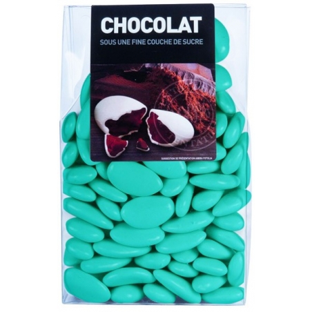 Dragées au chocolat couleur turquoise - 500 gr Dragées au chocolat couleur turquoise - 500 gr