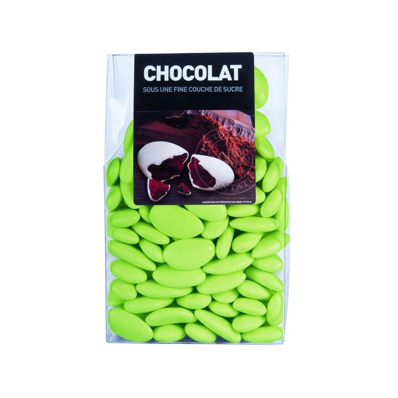 Dragées au chocolat couleur tilleul - 500 gr