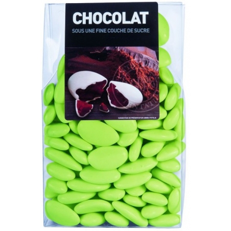 Dragées au chocolat couleur tilleul - 500 gr