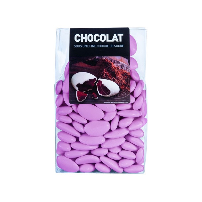 Dragées au chocolat couleur rose- 500 gr