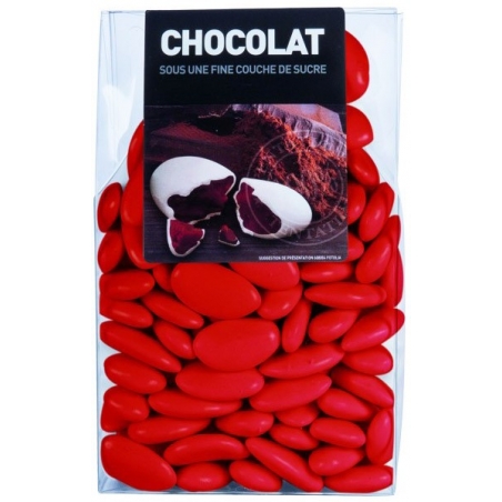 Dragées au chocolat couleur rouge - 500 gr Dragées au chocolat couleur rouge - 500 gr