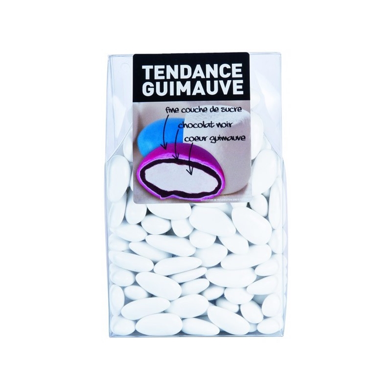 Dragées à la guimauve et au chocolat de couleur blanc