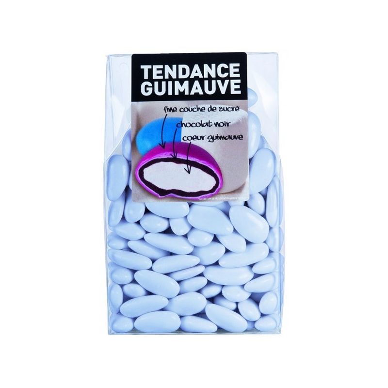 Dragées à la guimauve et au chocolat de couleur bleu ciel