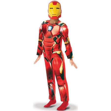 Déguisement Iron Man garçon version luxe rembourrée avec masque PVC - Marvel Avengers