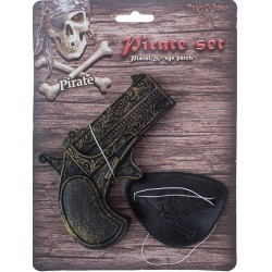 Pistolet de pirate avec cache œil accessoires pour un déguisement de pirate
