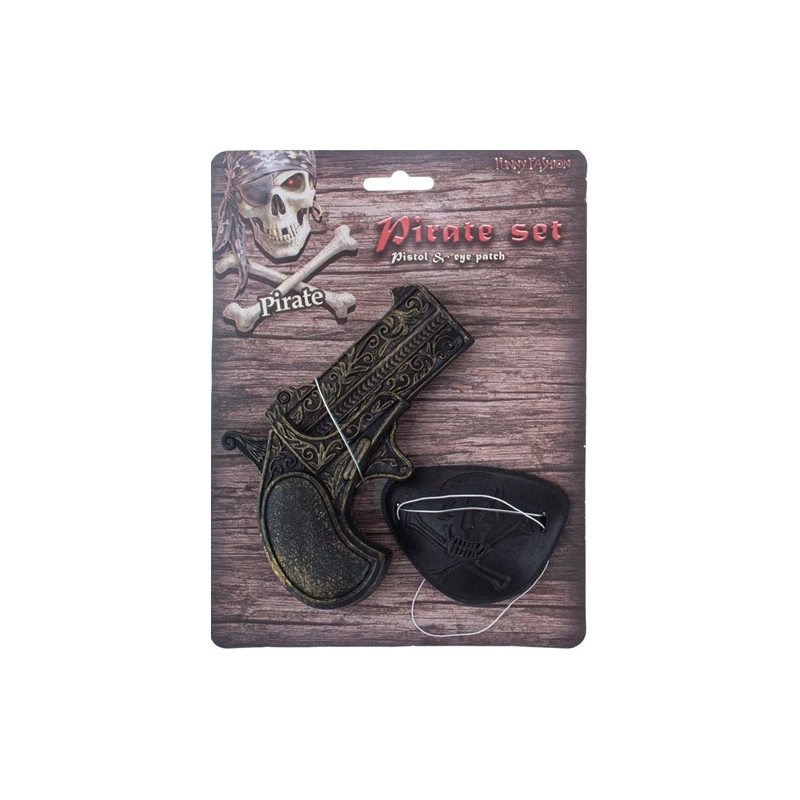 Pistolet de pirate avec cache œil accessoires pour un déguisement de pirate