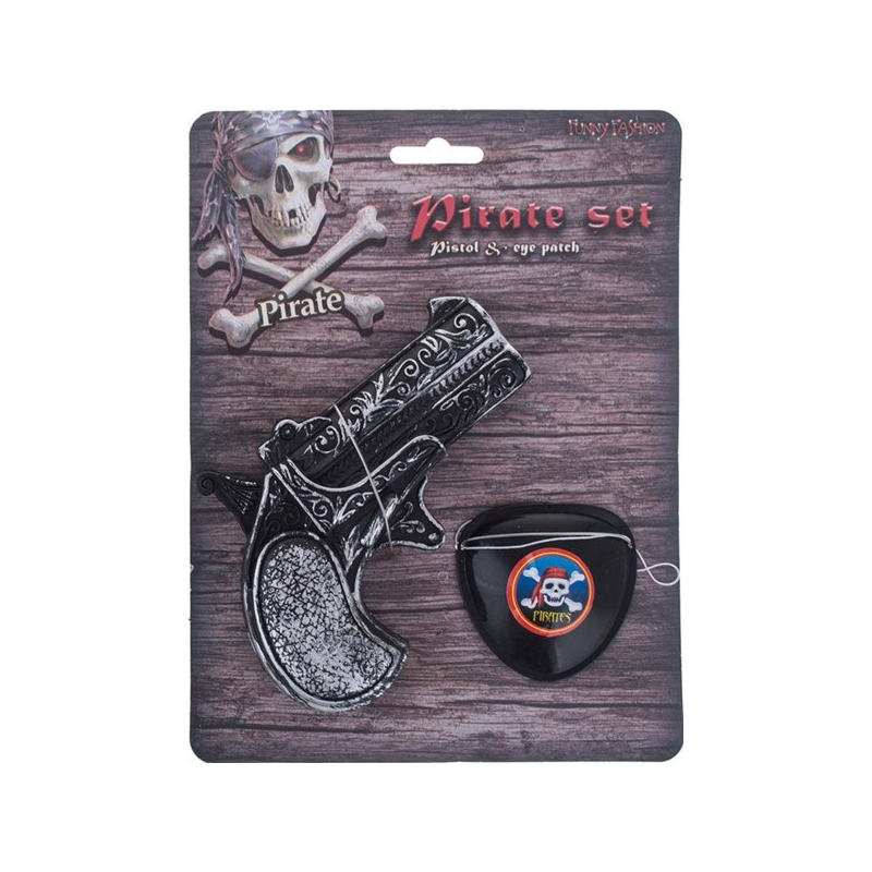 Pistolet de pirate avec cache œil pour accessoiriser un costume de pirate
