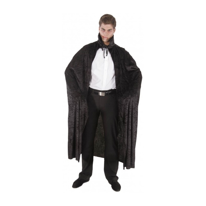 Cape vampire velours noir 140 cm idéale pour accessoiriser votre costume pour Halloween