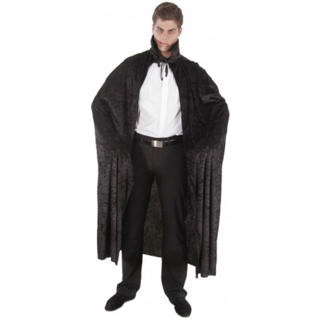 Cape vampire velours noir 140 cm idéale pour accessoiriser votre costume pour Halloween