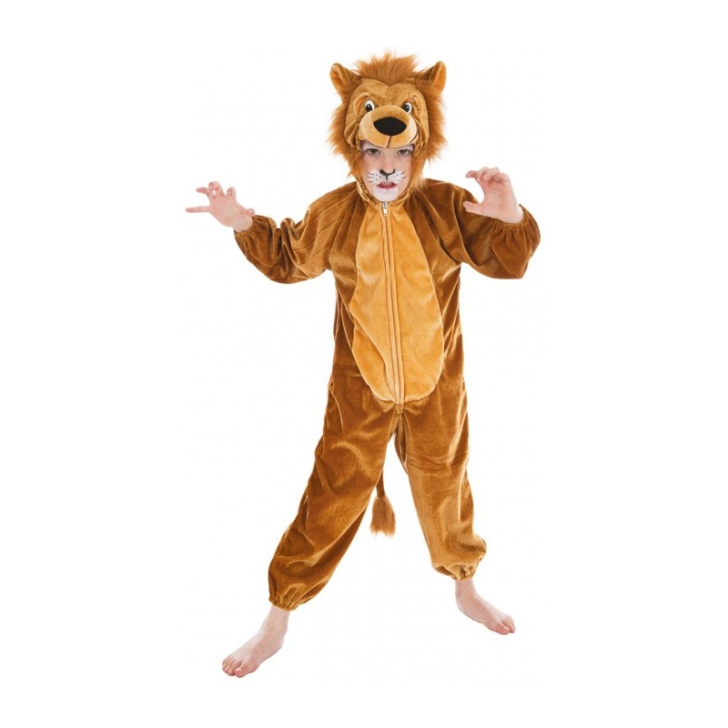 Déguisement lion de la jungle pour enfant, ce costume comprend une combinaison à capuche