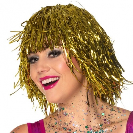 Perruque dorée effet métallique pour vous offrir un look disco