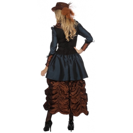 Robe Steampunk femme bleu et marron Magie du Deguisement