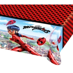 Nappe Miraculous Ladybug idéale pour réaliser une décoration de table pour son anniversaire (120 x 180 cm)