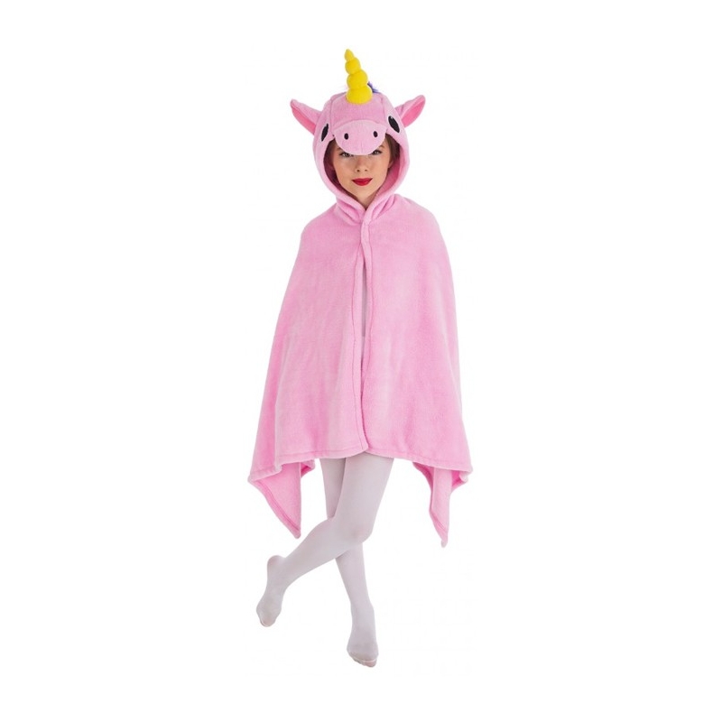 Cape licorne rose pour fille de 6 à 12 ans