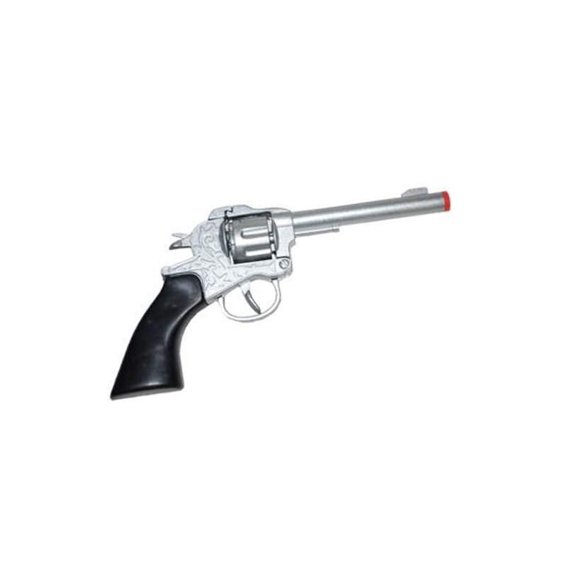 Pistolet metal 8 coups idéal pour accessoiriser votre déguisement de cowboy ou de sherif