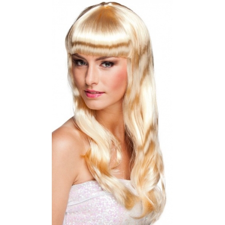 Perruque blonde longue avec frange