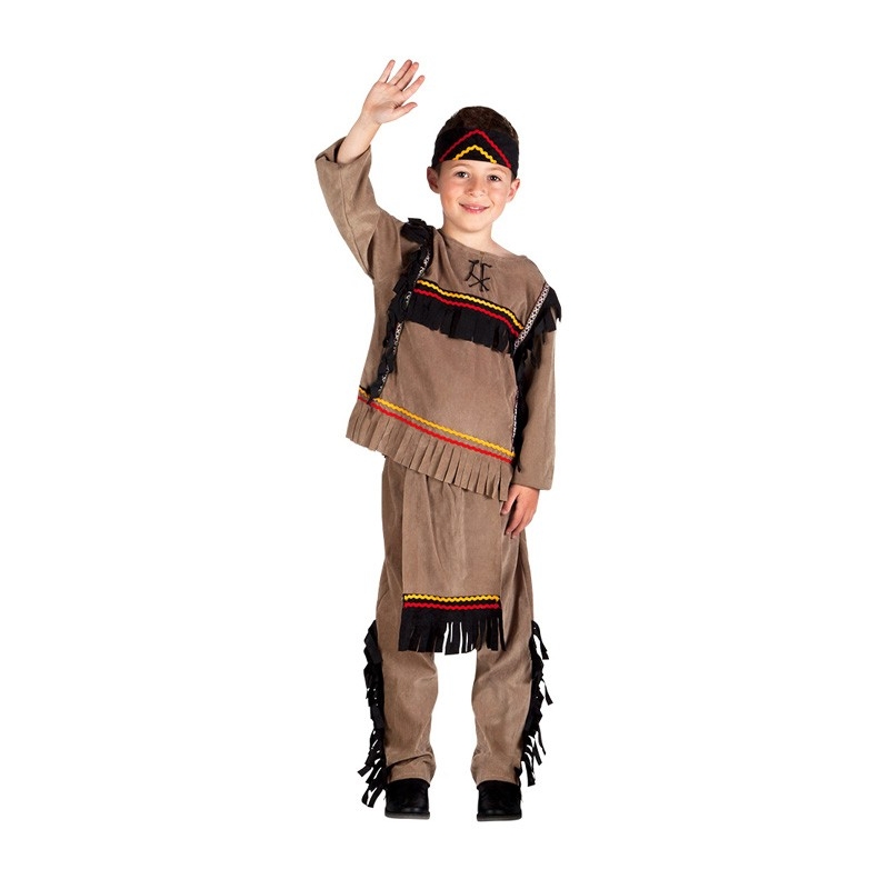 déguisement indien pour enfant avec pantalon, haut et bandeau