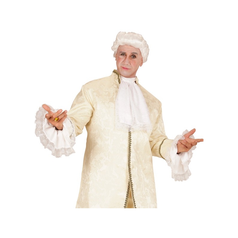 idée d'accessoires pour un costume de marquis avec le kit jabot et manchettes avec dentelle blanche