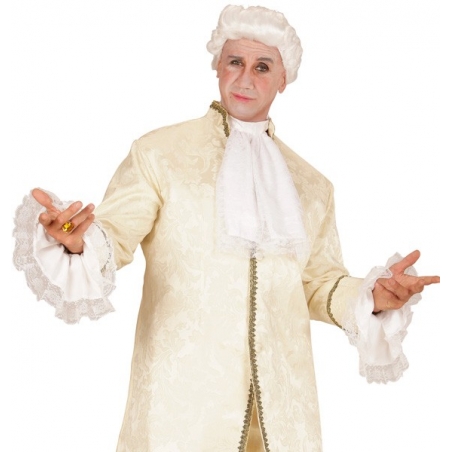 idée d'accessoires pour un costume de marquis avec le kit jabot et manchettes avec dentelle blanche