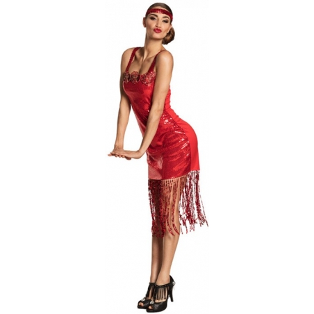 Déguisement robe charleston rouge pour femme années 20 / années 30