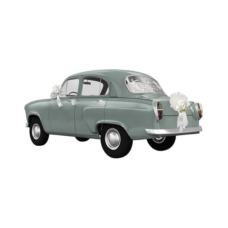 kit de décoration pour voiture "vive les mariés" couleur blanc