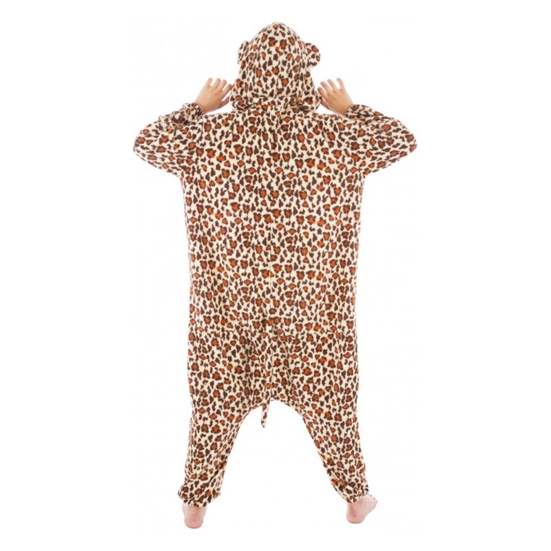 Kigurumi léopard combinaison à capuche vue de dos