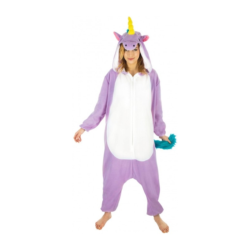 Déguisement Licorne violet, Kigurumi combinaison à capuche