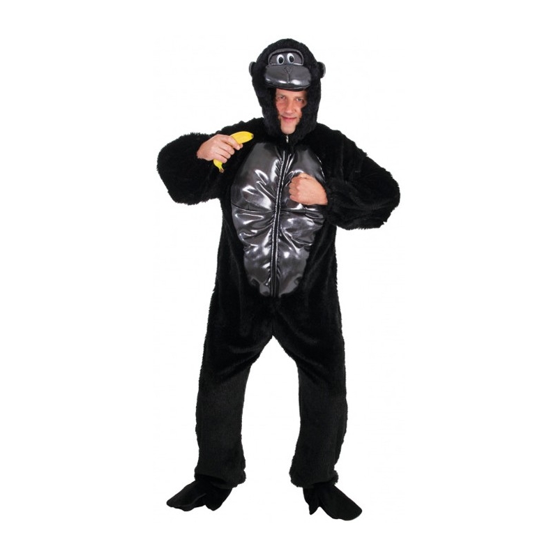 Déguisement de gorille luxe pour homme, combinaison à capuche idéale pour le carnaval ou Halloween