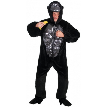 Déguisement de gorille luxe pour homme, combinaison à capuche idéale pour le carnaval ou Halloween Déguisement de gorille luxe pour homme, combinaison à capuche idéale pour le carnaval ou Halloween