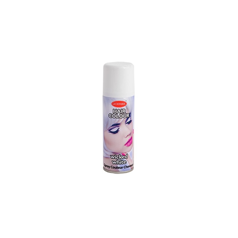 Spray pour cheveux couleur blanc 125 ml, idéal pour carnaval et Halloween
