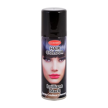 Spray pour cheveux noir, laque de couleur 125 ml