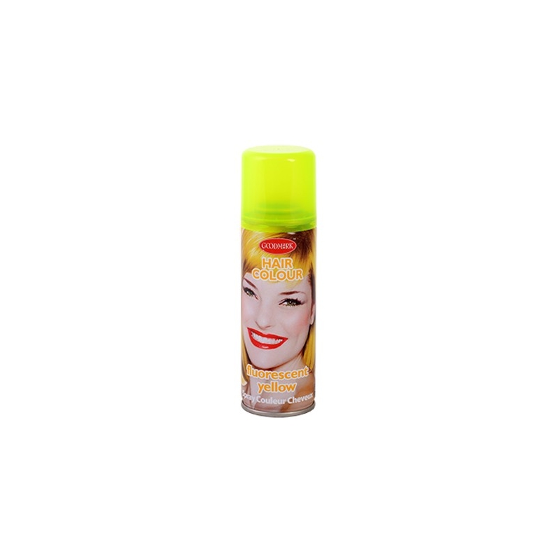 Spray laque pour cheveux couleur jaune fluo