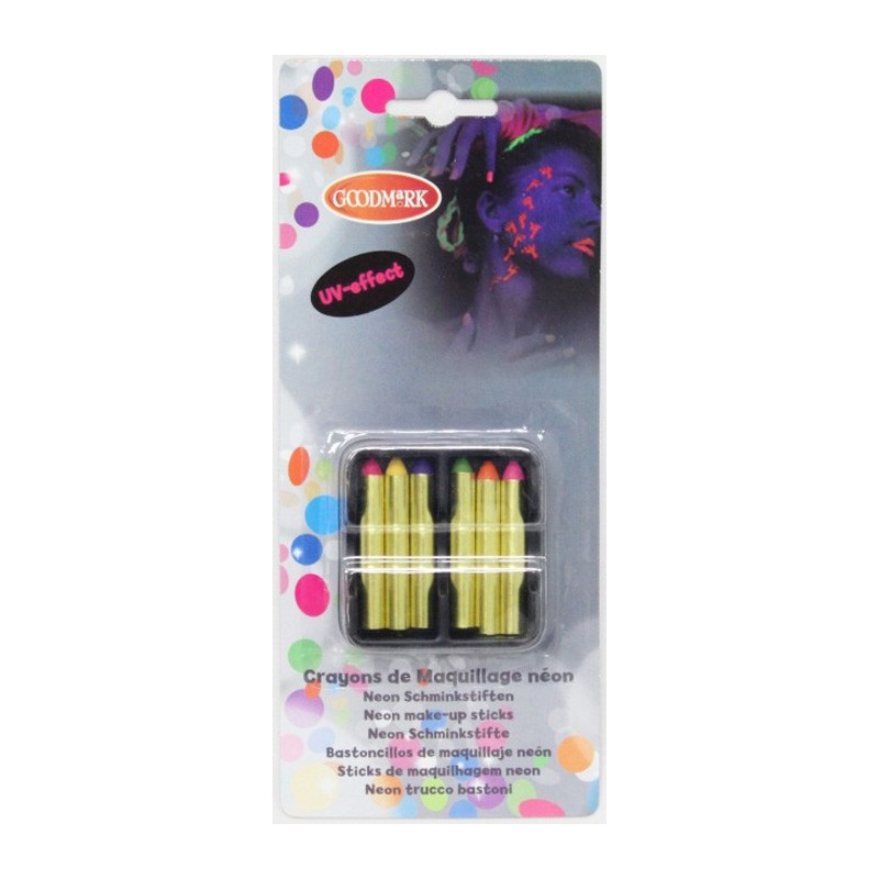 Crayons de maquillage fluo UV idéal pour Carnaval et Halloween