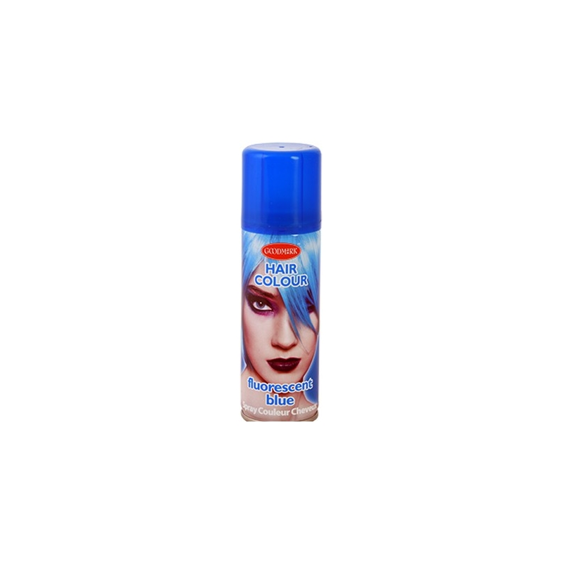 Laque pour cheveux couleur bleu fluo
