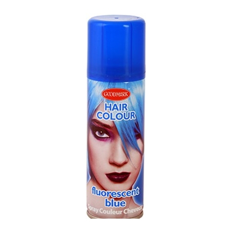 Laque pour cheveux couleur bleu fluo