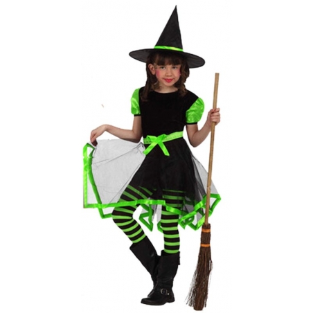 déguisement petite sorcière verte - Halloween enfant
