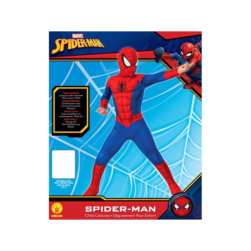 Costume classique Ultimate Spiderman pour enfant, présentation du packaging