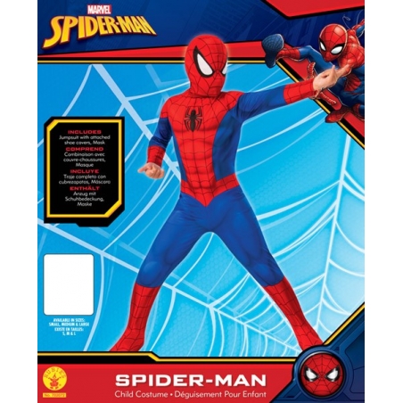 Costume classique Ultimate Spiderman pour enfant, présentation du packaging