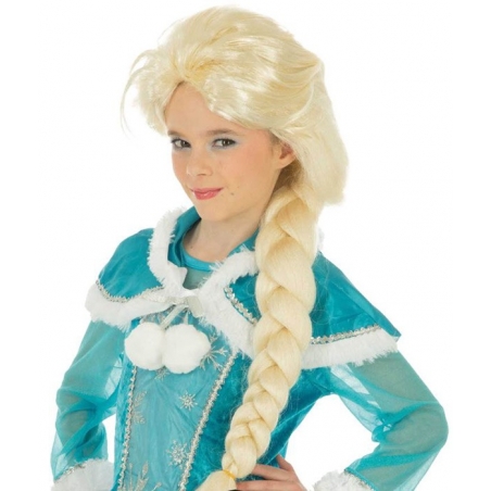 Perruque pour fille reine des glaces, une perruque blonde coiffée d'une longue tresse Perruque pour fille reine des glaces, une perruque blonde coiffée d'une longue tresse