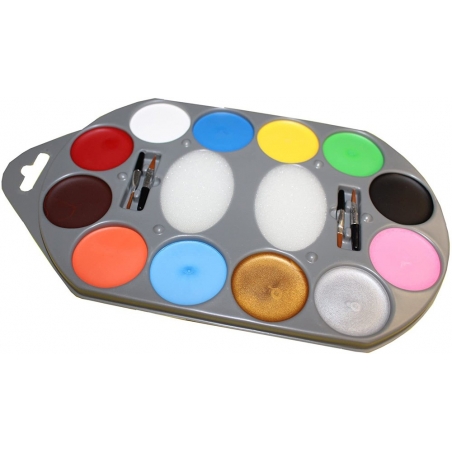 Kit de maquillage - palette 12 couleurs pour créer votre maquillage pour carnaval et halloween Kit de maquillage - palette 12 couleurs pour créer votre maquillage pour carnaval et halloween