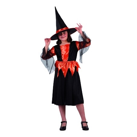 Costume sorcière halloween orange