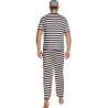 Déguisement de bagnard pour homme, costume noir et blanc - taille M/L Déguisement de bagnard pour homme, costume noir et blanc - taille M/L