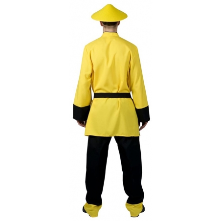 Costume chinois pour homme avec pantalon, chemise et ceinture